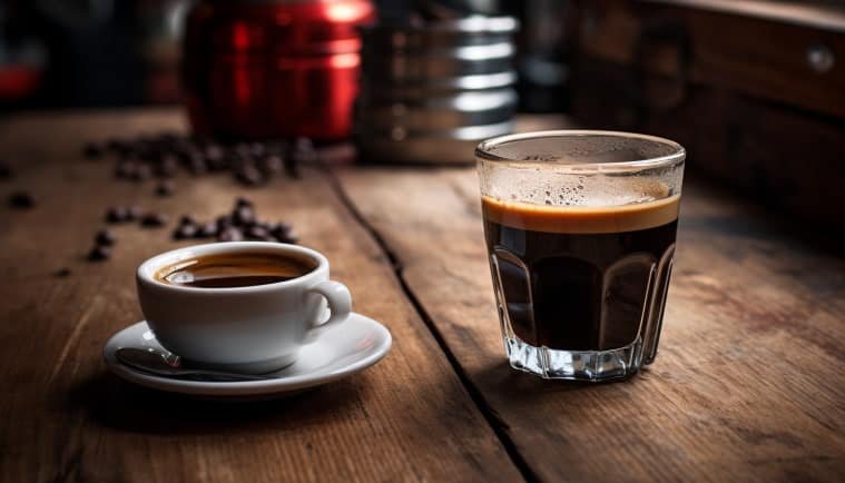 Indicates Espresso Coffee vs. Black Coffee