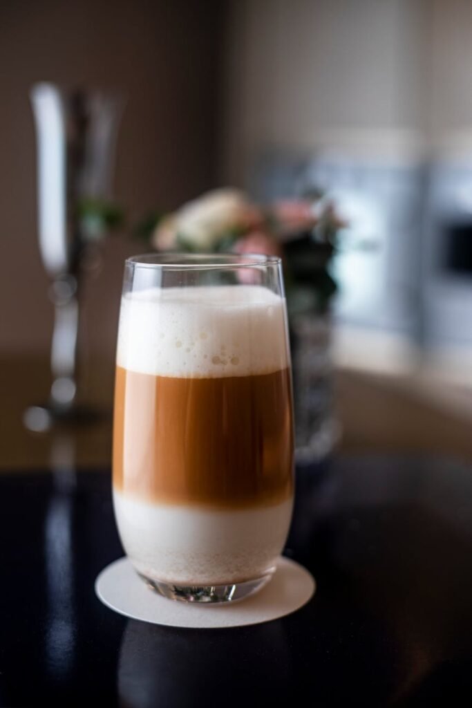 a close up shot of a macchiato